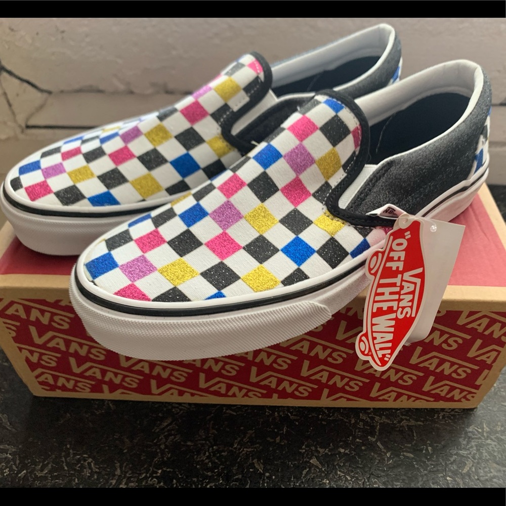 Glittery-Checkered Vans